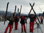 Skiclub Ofterschwang Mannschaft beim historischen Skirennen